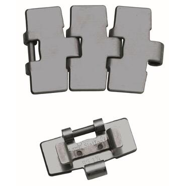 Sideflexing stainless steel Slat Top chain series 881 TAB